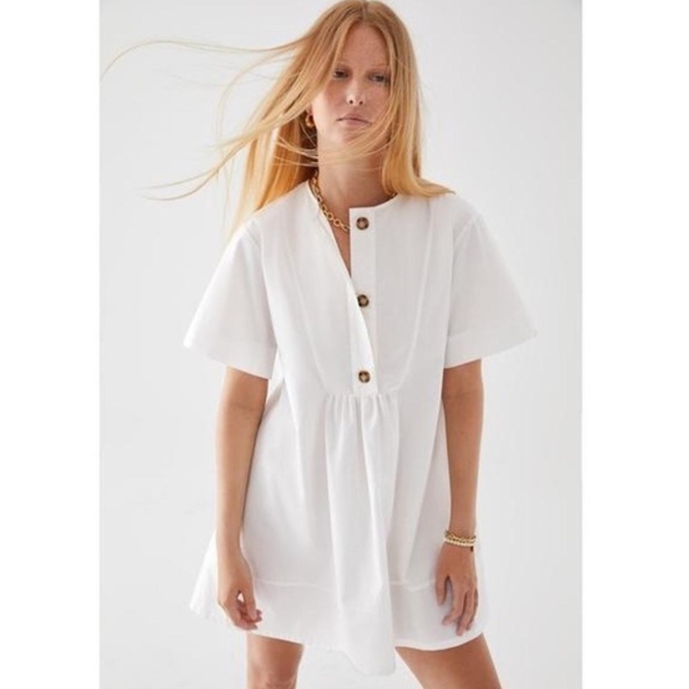 Goop G. Label Kai Cotton Poplin Mini Dress White Size 10